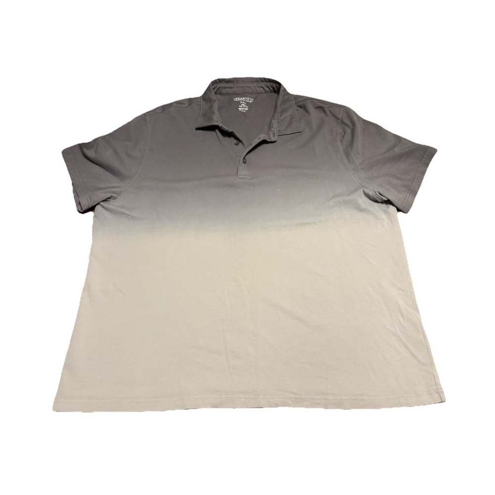 Kenneth Cole Awearness Men's Slim Fit Gray Dip Dye Short Sleeve Polo Shirt  XXL